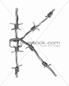 Barbed wire alphabet, K
