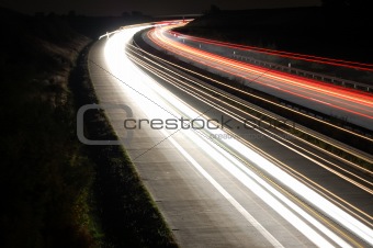 highway at night with traffic