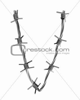Barbed wire alphabet, V