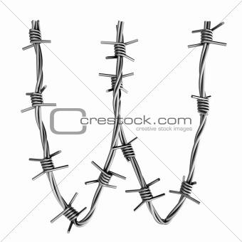 Barbed wire alphabet, W