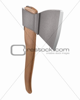Axe with wooden handle vertical 