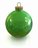 Green christmas glossy ball and shiny isolated