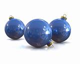 Few Blue christmas glossy and shiny balls isolated