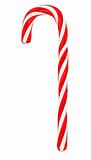 Christmas candy cane isolated on white, vertical