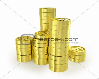 Few columns of coins