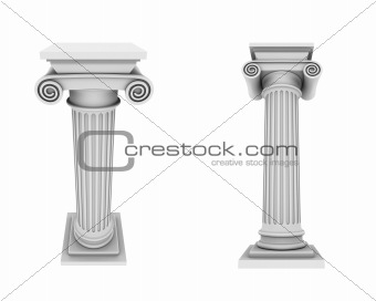 Marble columns two views 