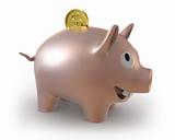 Piggy bank with coin 