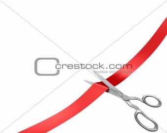 Scissors cut ribbon, corner version 