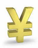 Gold yen sign 