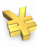Golden yen sign 
