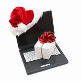 Santa Hat on a Laptop