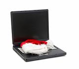 Santa Hat on a Laptop