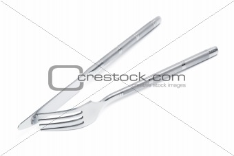 steel knife and fork