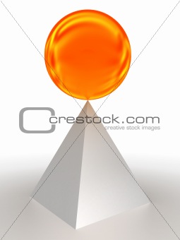 Orange ball on the top