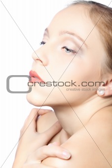 woman on white background