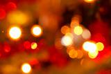 Defocused abstract red and yellow christmas background 