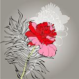 Background with red flower