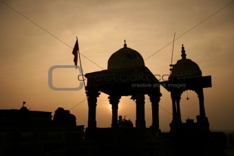 silhouette of an Indian Temple