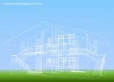 Landscape and house. Vector