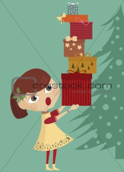 Girl with presents