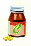 Vitamin C on white background isolated