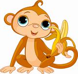 Funny Monkey with banana
