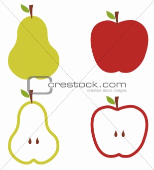 Pear and apple pattern illustration.