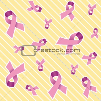 Pink Breast Cancer Ribbon Background 