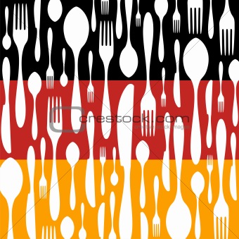 German Cuisine: Cutlery pattern on the country flag