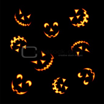 Halloween pumpkin faces