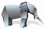 Elephant origami illustration.