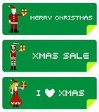 Xmas labels with pixel characters