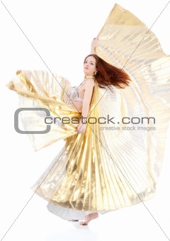 dance woman over white background