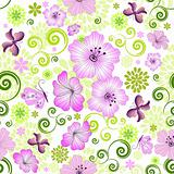 Spring repeating white floral pattern