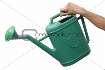 hand holding a watering can