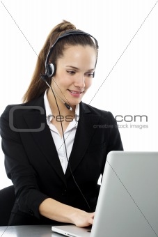 "young businesswoman with laptop