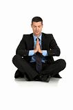 businessman practice yoga
