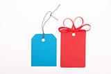Red and blue gift tags 