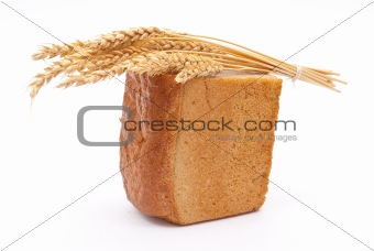 Bread with wheat and ears 