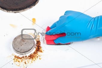 Cleaning gas glove kitchen
