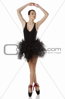 ballerina in black on pointe