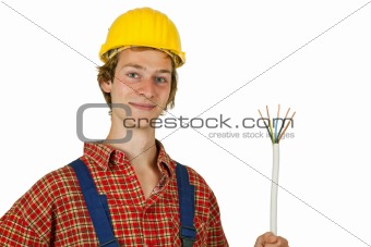 Electrician with Power cable
