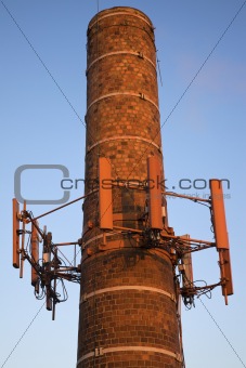 Cellular antennas installed on the chimney