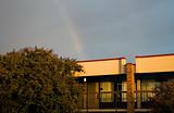 Rainbow over motel