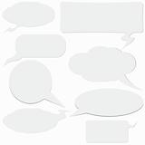 Dialogue boxes on white background