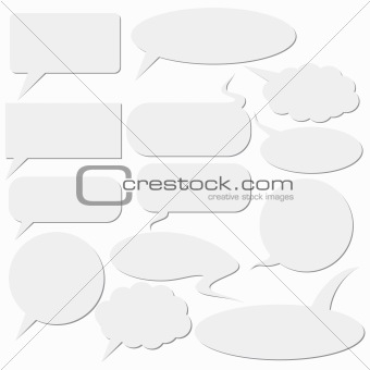 Set of dialog boxes on white background.