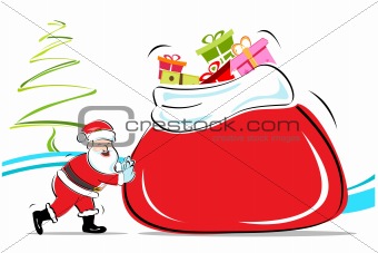 merry christmas card with santa
