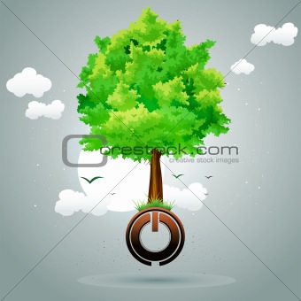 tree on power button