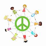 peace sign with kids