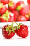Composition with fresh strawberries